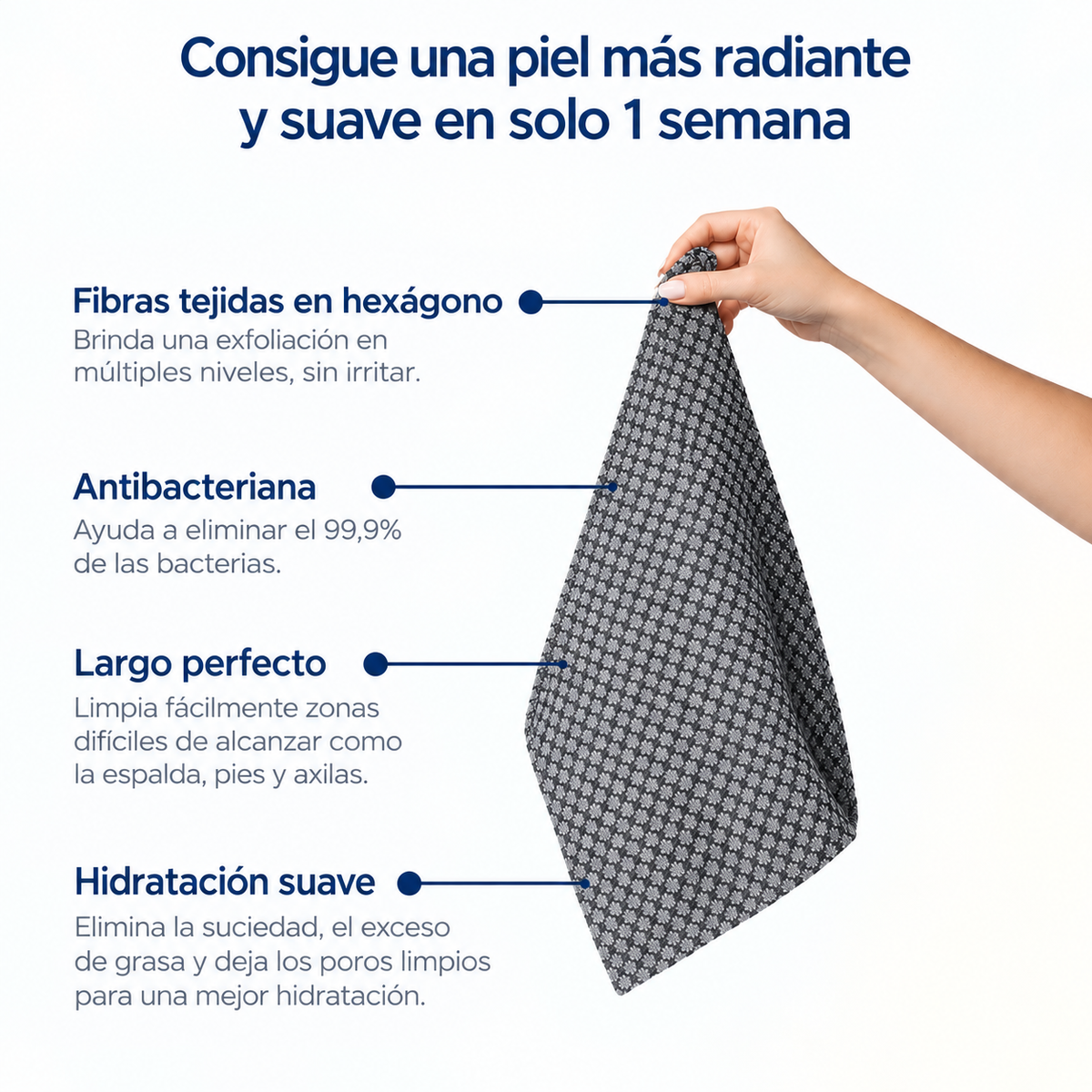 KIREI Body Towel - Toalla de Ducha Exfoliante Japonesa
